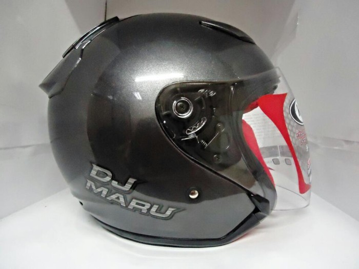 Helm KYT DJMARU DJ Maru Abu Grey Half Face Solid Abu abu