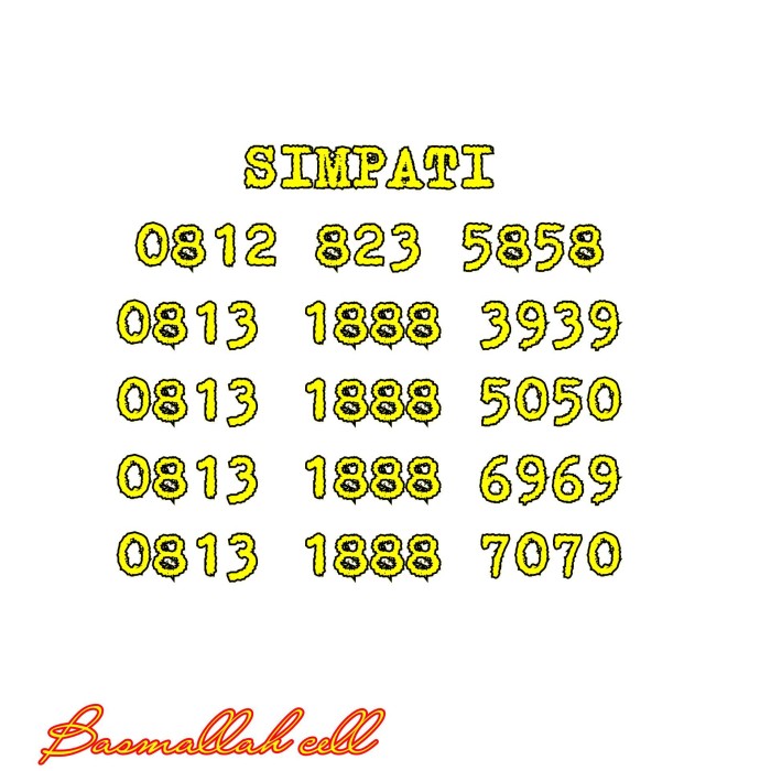 Telkomsel Kartu As Nomor Cantik 0852 10000 860 Daftar Harga Source · Kartu perdana cantik simpati double AB nomor super mudah dihapal YH6