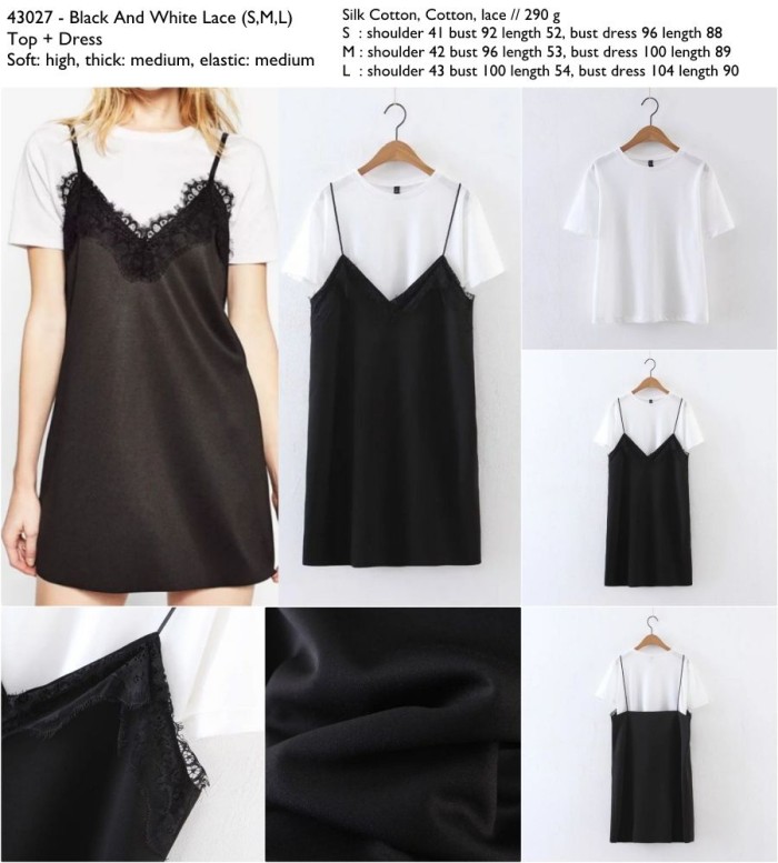 black dress with white lace