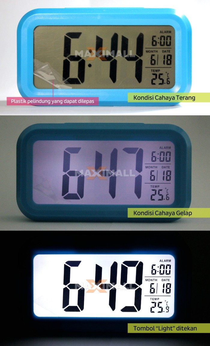 Jual Smart Digital Desktop Clock Jam Meja Alarm Thermometer Led Wood Waker Weker Jk 808 Hitam