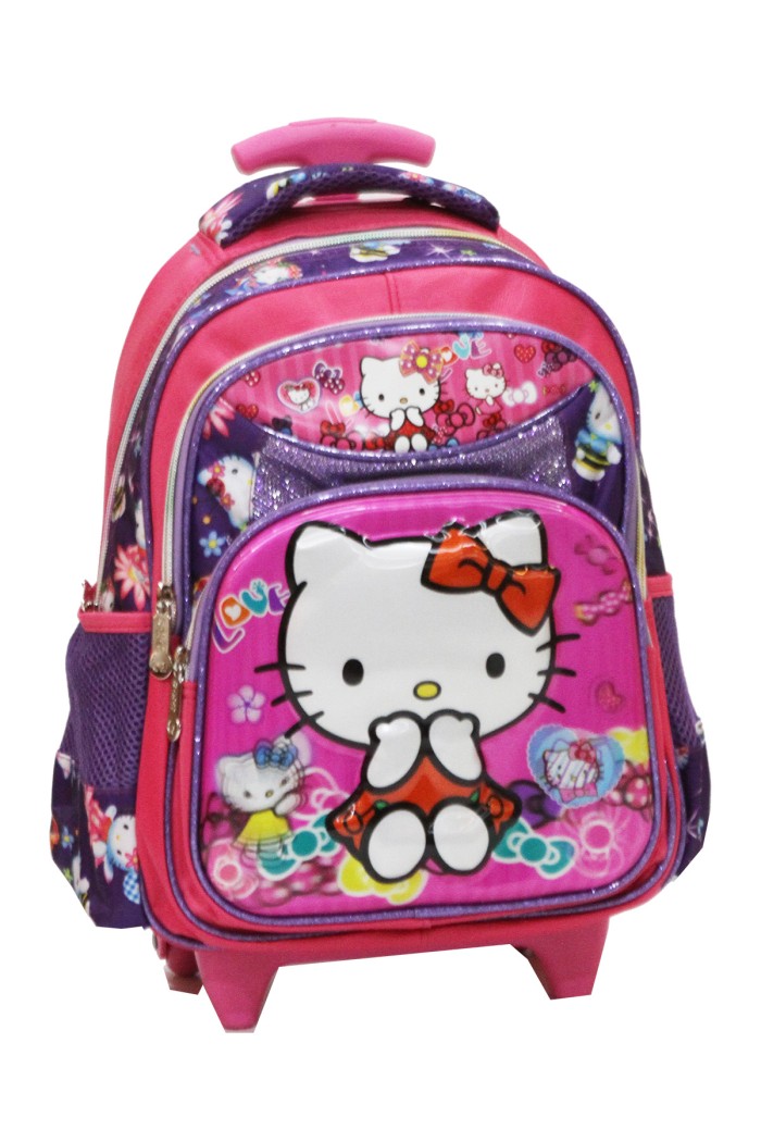 Tas Trolley TK - Hello Kitty 5D Timbul Hologram 2 Kantung - ungu