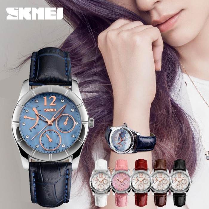 Jam Tangan Wanita Kulit Skmei Casual Leather Strap 6911cl
