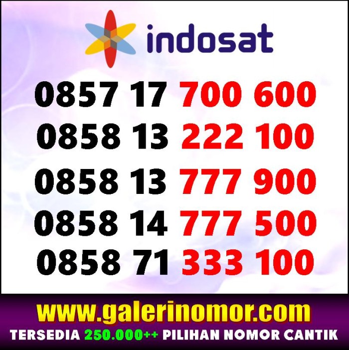 Indosat Im 3 Nomor Cantik 0857 80 333 111 Daftar Harga Terlengkap Source · NOMOR CANTIK IM3 MENTARI 26 ADA SIMPATI HALO AS AXIS XL TRI SMARTFREN