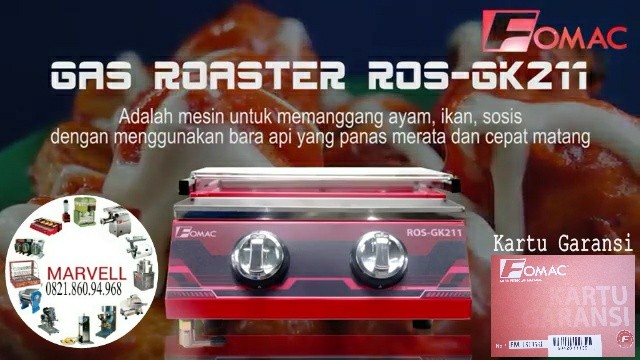 kompor panggang tanpa asap/Roaster sosis(BBQ) 2 head Fomac Ros-gk211