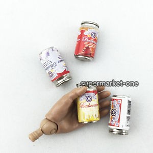 1//6 Scale Mini Budweiser Beer Can Model For 1:6 Action Figure Scene 4 Pcs small