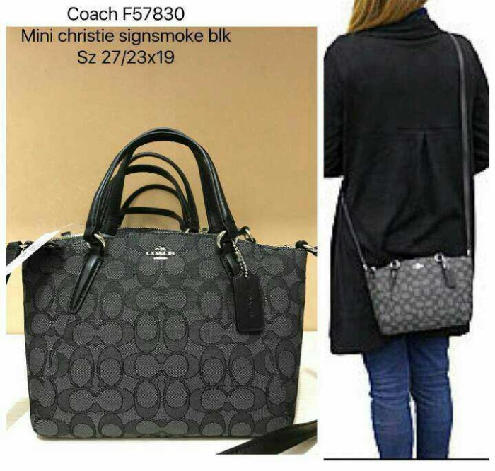 jual coach original mini kelsey sign smoke black coach jual coach original mini kelsey sign smoke black coach