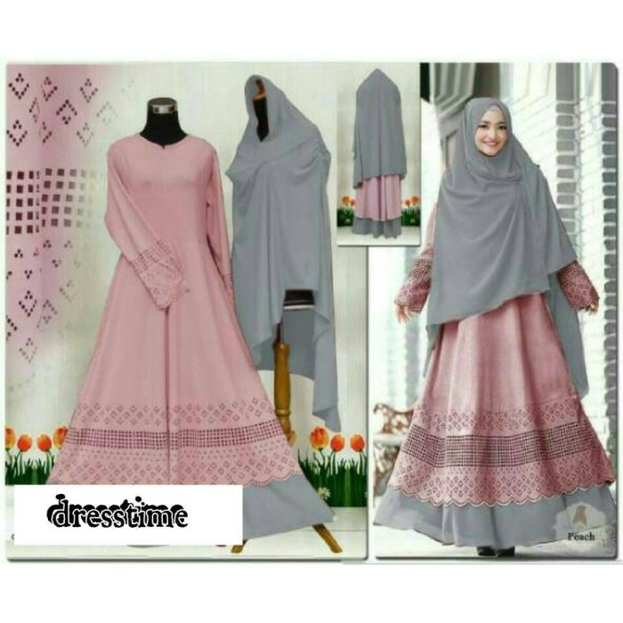 Jual Gamis Syari Baju Muslim Maxi Busui Dress Bergo Khimar Jumbo 42 Jakarta Barat Wafi Kids Tokopedia