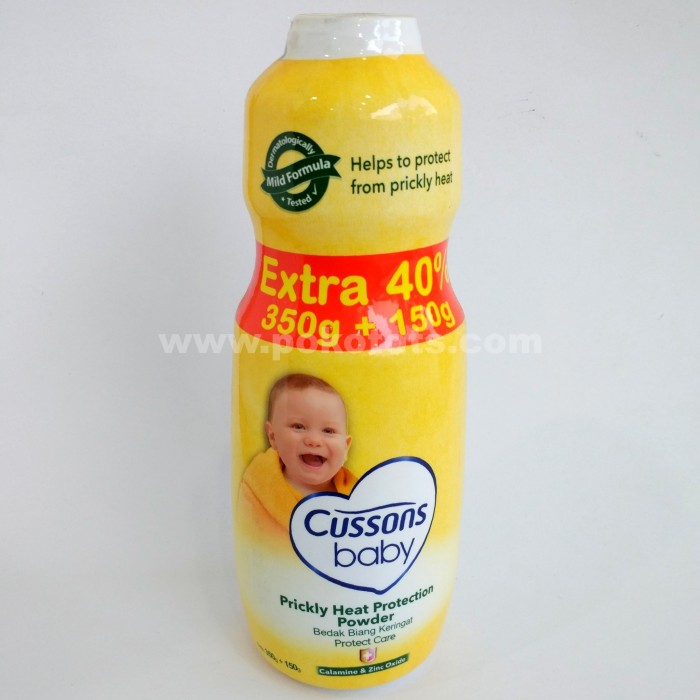 Bedak Bayi Cussons Baby Powder Prickly Heat Protection 350gr Extra Isi .