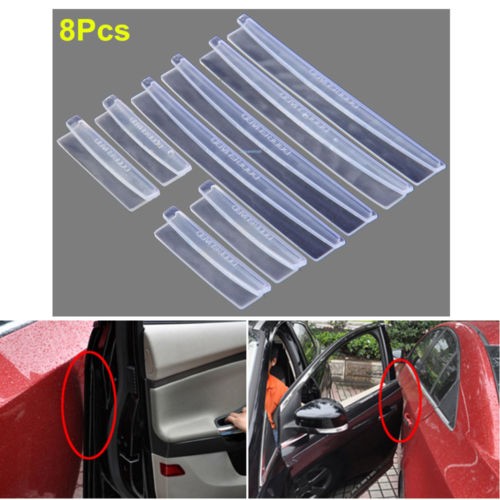 8x Car Door Edge Guards Trim Molding Protection Strip Scratch Protector Rubber