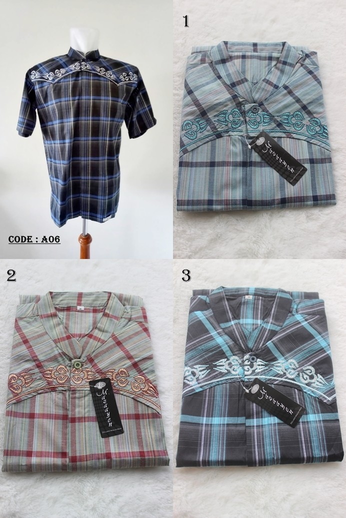Baju Koko Pria Modern Motif Kotak Terbaru