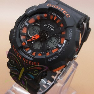 Jam Tangan Pria Digitec DG-2032T Black List Red White