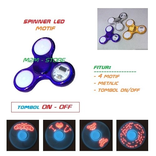 Premium Hand Finger Fidget Spinner LED Motif V3 - Mainan Khusus