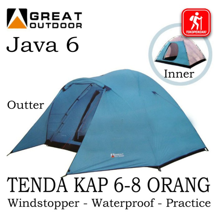 Tenda Camping Java 6 Great Outdoor Kap 6-8 Orang Double Layer Kanopi