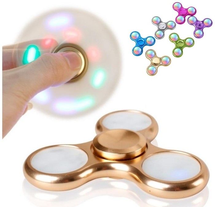 FIDGET SPINNER LED CHROME ELEGAN - Mainan anak berputar