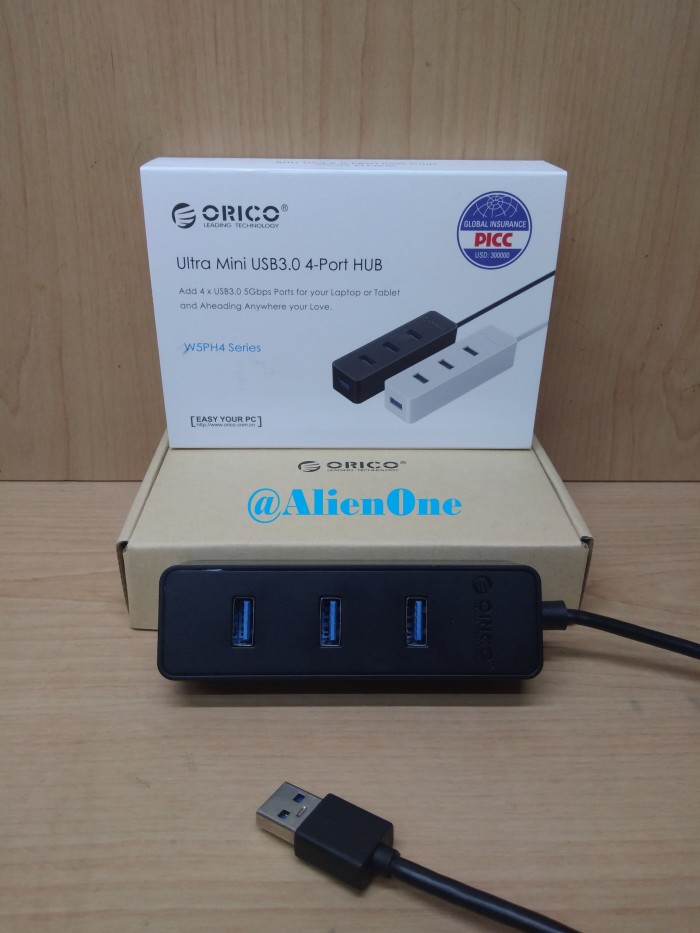 Orico Ultra Mini USB 3.0 High Speed HUB 4 Port 30CM Cable - W5PH4-U3