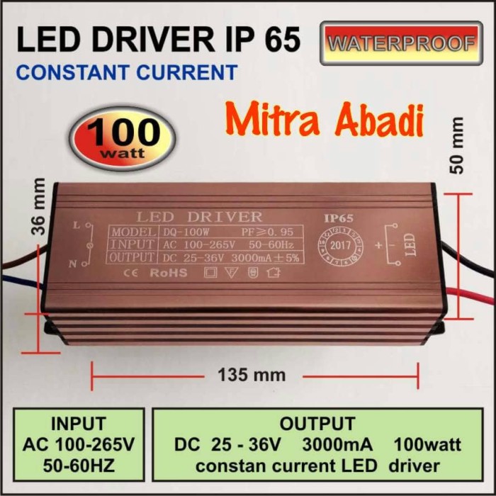 Jual Led Driver 100 Watt 3000 Ma Casing Besi Waterproof Jakarta Barat Toko Mitra Abadi Tokopedia