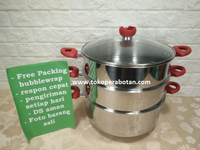jual panci steamer kalakat stainless supra 3 susun 32cm toko perabotan jual panci steamer kalakat stainless supra 3 susun 32cm toko perabotan
