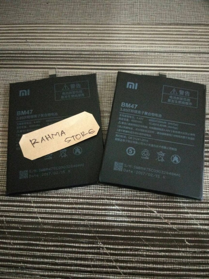 Baterai Xiaomi Redmi 3 3S Pro BM47 4000Mah Batre Original Battery