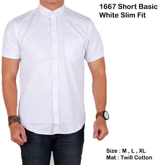 Jual kemeja lengan pendek polos / baju cas   ual pria panjang