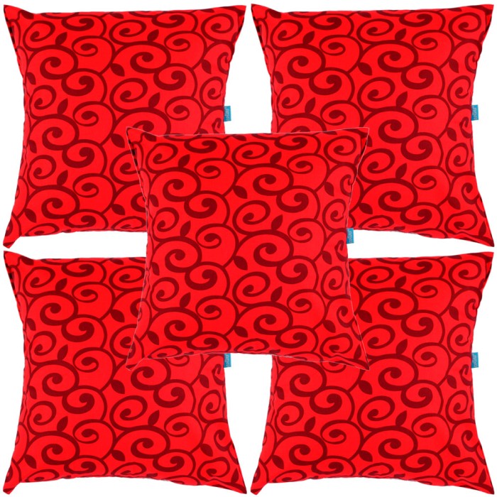 Eolins 5 Sarung Bantal Sofa Batik Ulir JSPS063 Merah