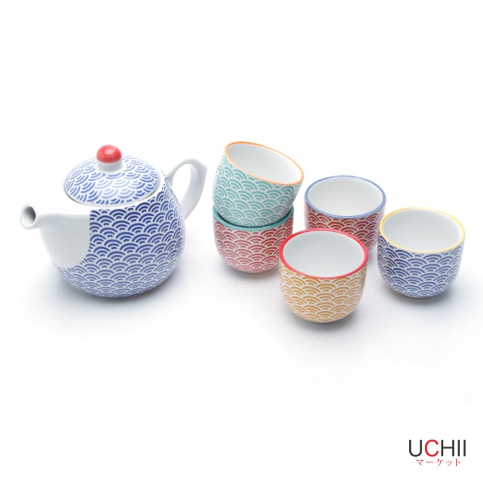 jual uchii ceramic tea pot set wave pattern teko teh jual uchii ceramic tea pot set wave pattern teko teh