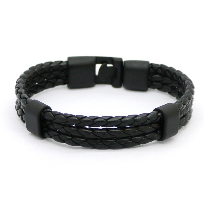 Foto Produk GG084 Gelang Pria Kulit / Men Fashion Faux Bracelet Premium Quality dari Mooi Lashes