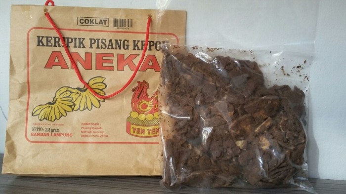 Bentuk keripik pisang dengan potongan kecil-kecil