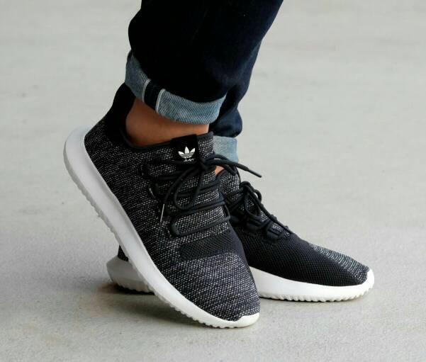 adidas tubular shadow knit black white