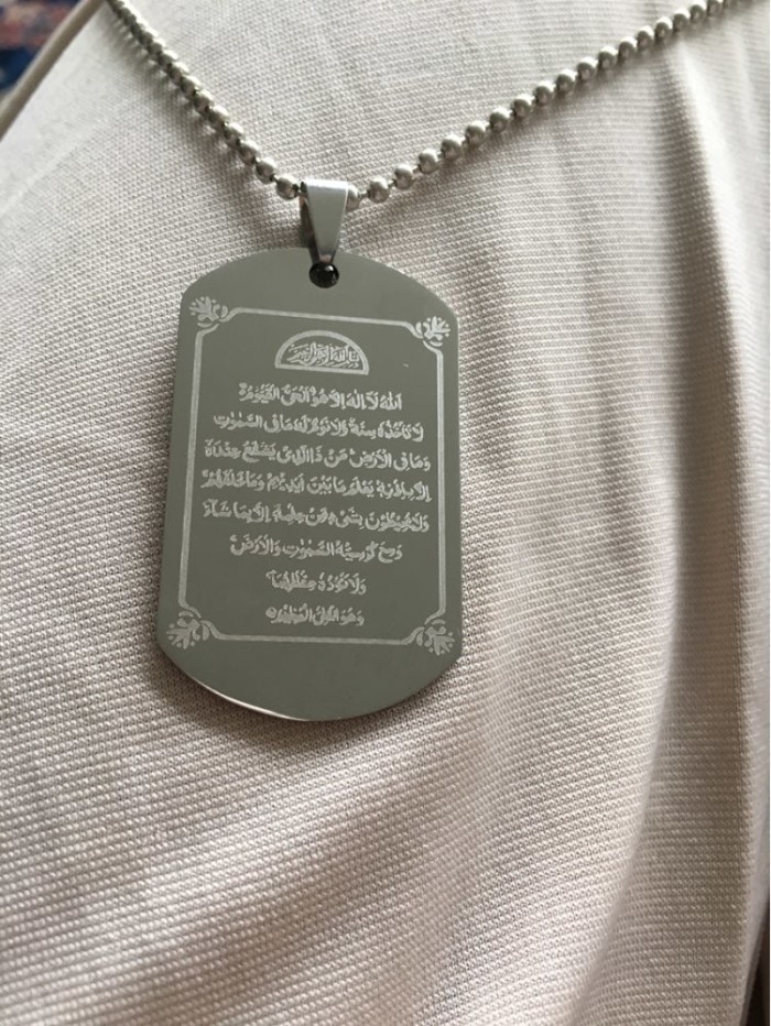 Kalung Islami Quran Stainless Steel Surah Ayat Kursi Import
