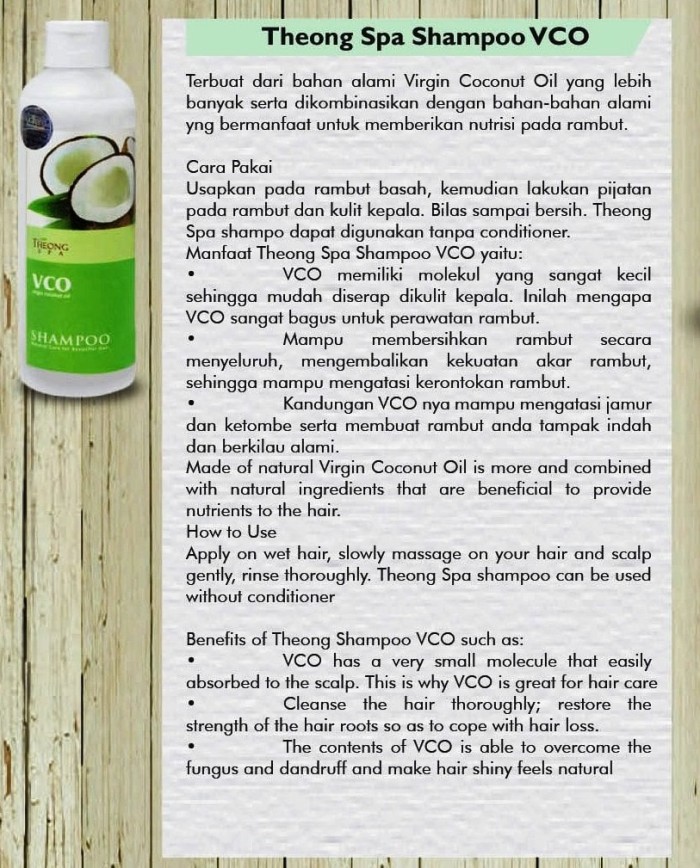 jual theong spa shoo vco shoo dengan coconut jual theong spa shoo vco shoo dengan coconut