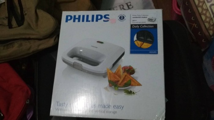 PHILIPS SANDWICH MAKER HD2393 / PEMANGANG ROTI HD 2393 PUTIH