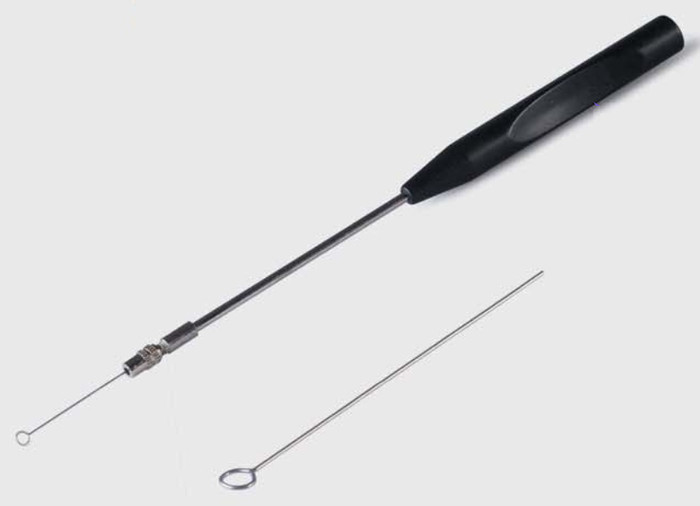 Loop Handle with nickel plated  brass stem, the handle is insulated with PVC layer for easy handling