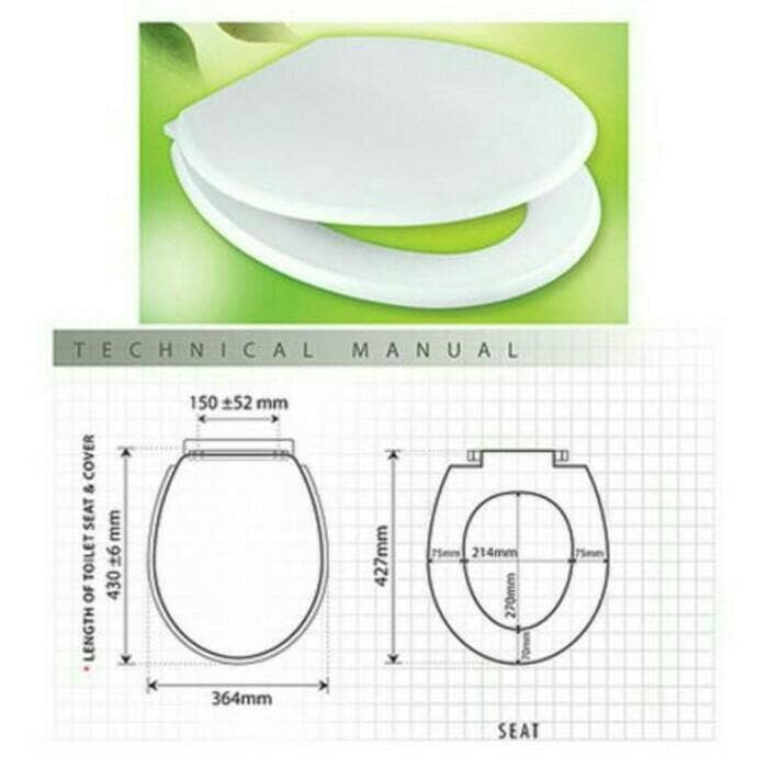 tutup closet duduk ivory/cream/putih tulang techplas