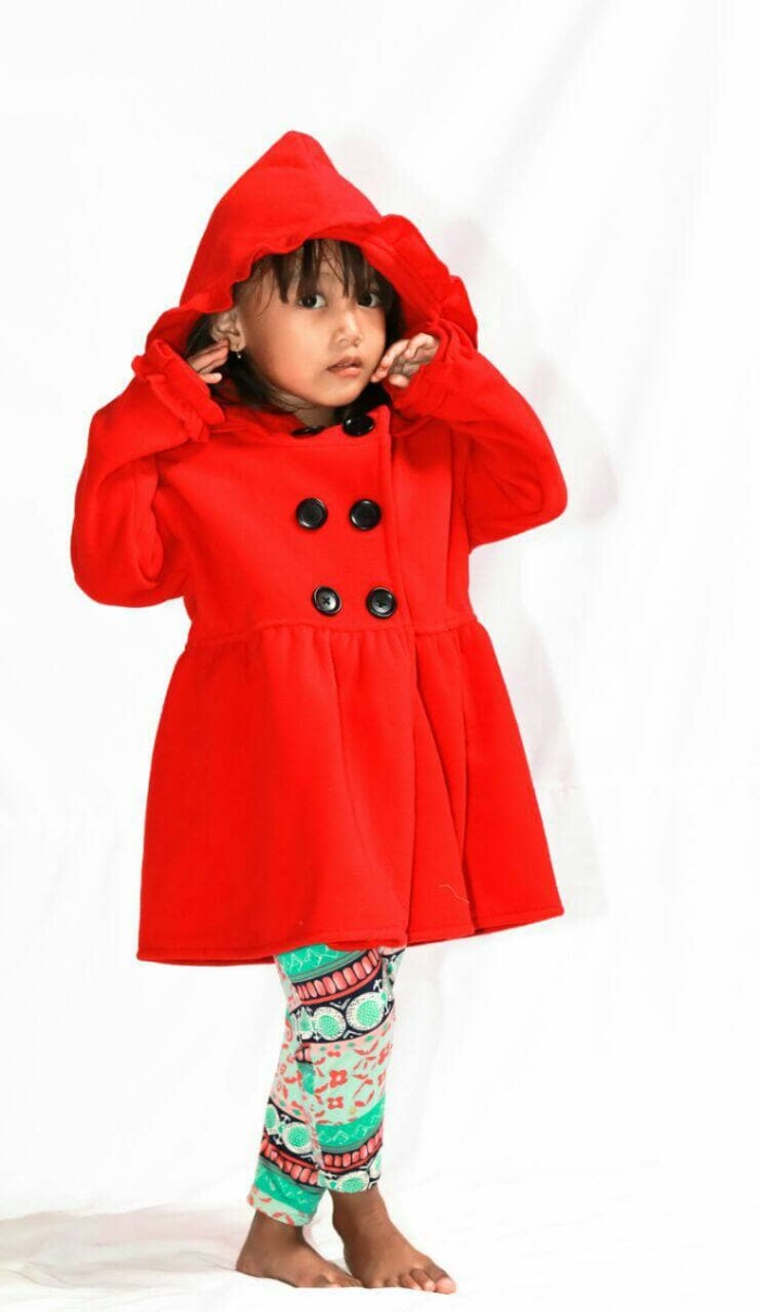 Jaket Anak Perempuan Bahan Lembut Merah