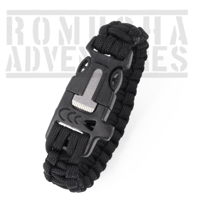 GELANG PARACORD PELUIT+KOREK+KOMPAS SURVIVAL BRACELET