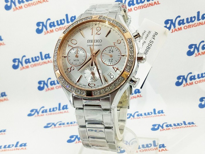 Seiko Women SSB892P1 Quartz Chrono 36 Crystal | Jam Wanita SSB892