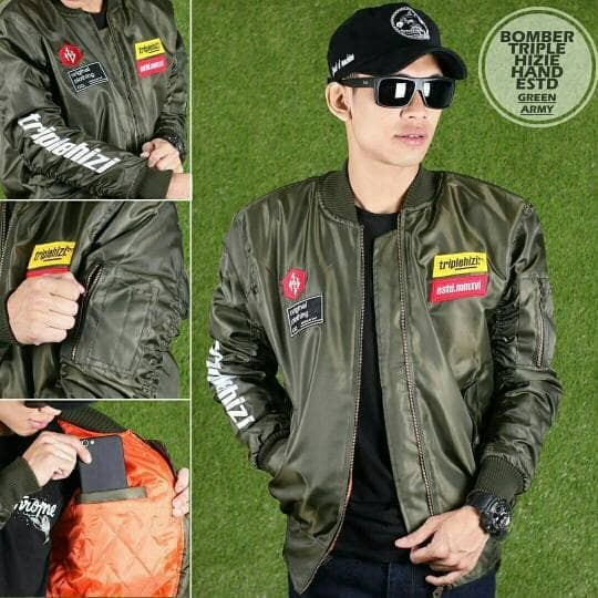 JAKET BOMBER NEW TRIPLE HIZI#02 .