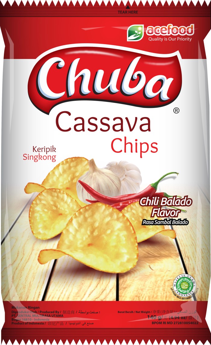 Foto Produk Chuba Cassava Chips Sambal Balado 140g - 16 Pcs dari Golden Snack