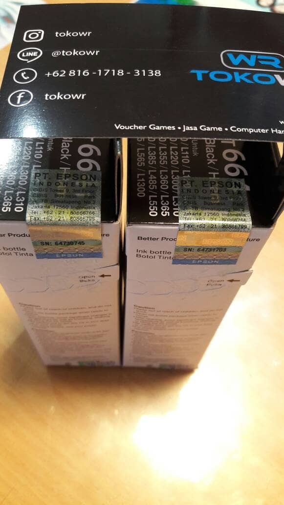 Jual Tinta Printer Original Epson 664 T664 Black/Hitam