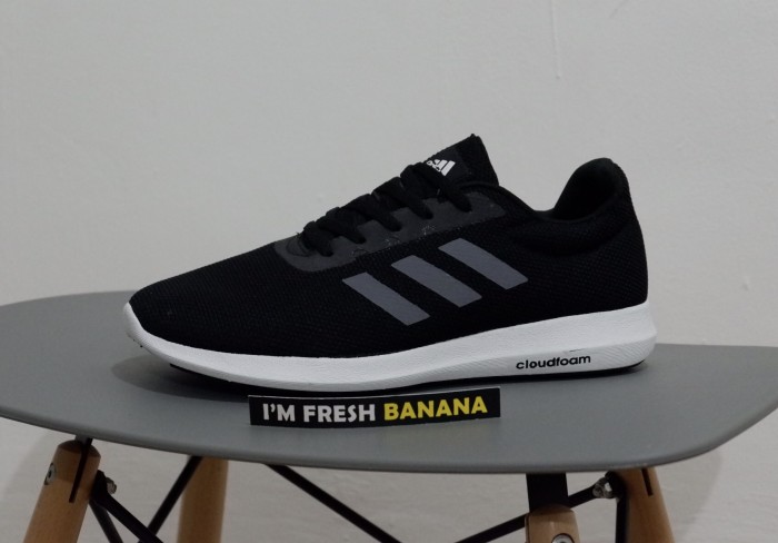 jual sepatu adidas running cloudfoam cloud foam black grey jual sepatu adidas running cloudfoam cloud foam black grey