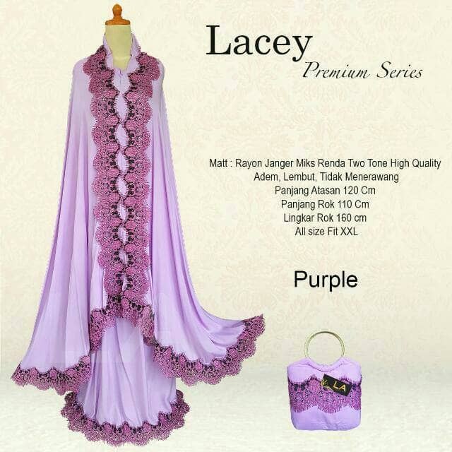 Mukena Bali RENDA LACEY PREMIUM Series Super Jumbo Ungu Muda Purple