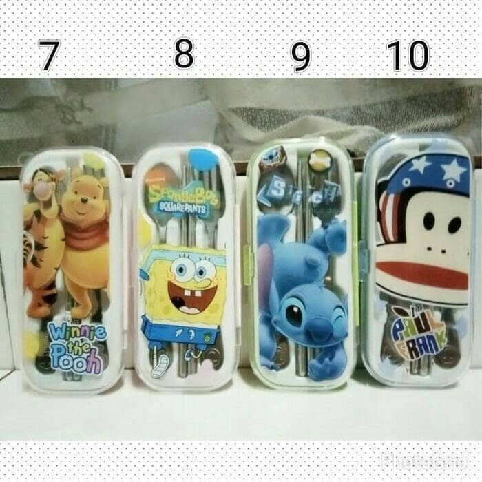 1 set Alat makan Anak / 1 set sendok garpu sumpit anak karakter