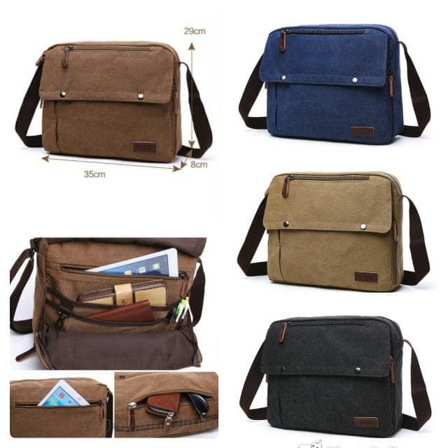 Jual Tas selempang kanvas Tas laptop Tas pria Tas santai 