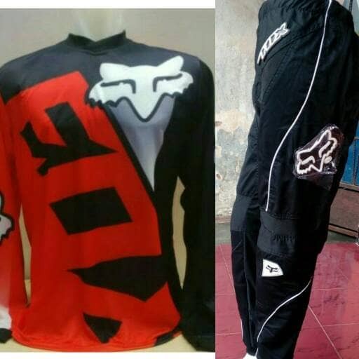 ... harga Jerset jersey celana trail cross adventure motocross fox merah hitam Tokopedia com
