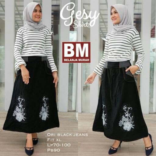 ... maxi payung panjang wanita jumbo long skirt Shapira. Source · Rok Panjang Wanita Jeans Gesy Skirt .