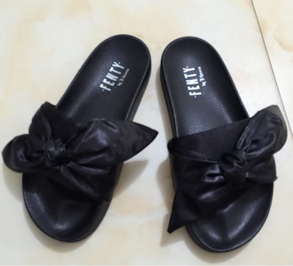 fenty puma bow slides black