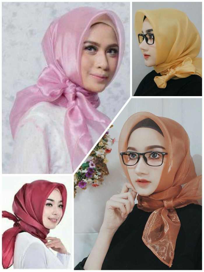Kerudung Hijab Jibab Segiempat Organdi Organza Square Organdi