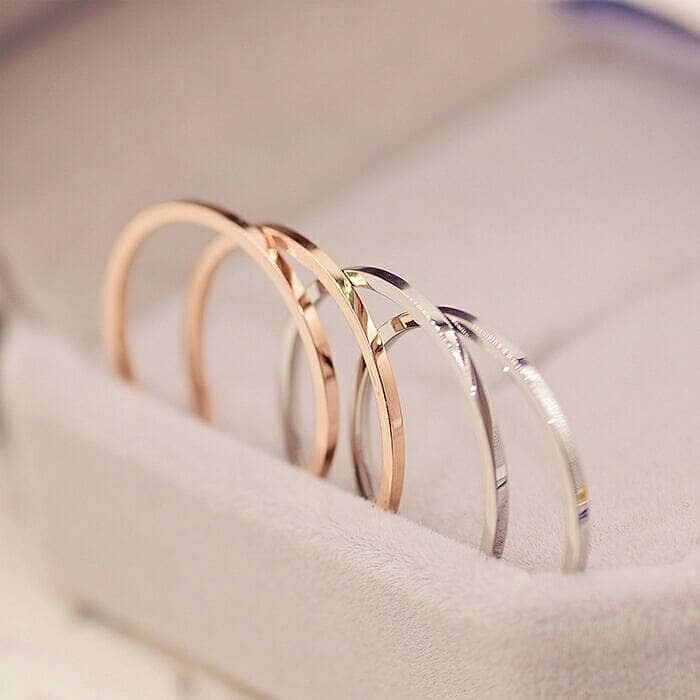 Jual Cincin Size 3 4 Stainless Steel Rose Gold Silver Kado Teman