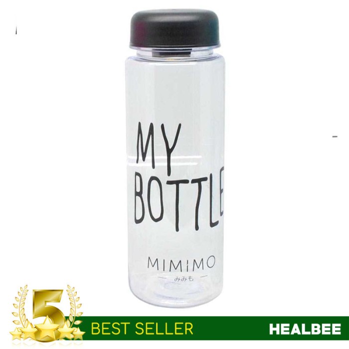 ... Botol Minum Plastik Bening transparan My Bottle 500ml Hitam