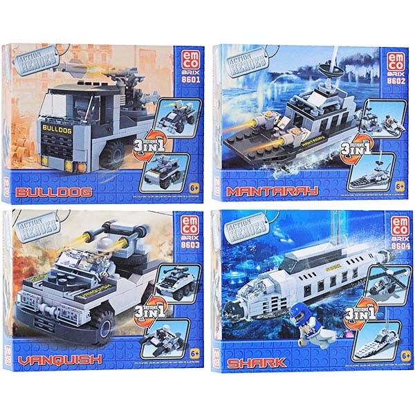 KADO MAINAN ANAK / EMCO BRIX 3IN1 MILITARY 8601 - 8608